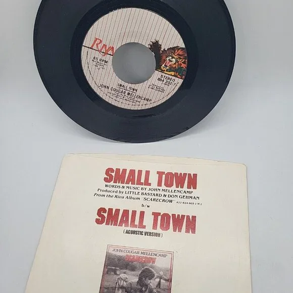 Small Town by John Cougar Mellencamp 45 NM Single Vintage Vinyl - Picture 2 of 3